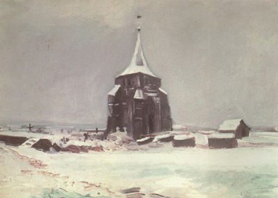 The old Cemetery Tower at Nuenen in thte Snow (nn040